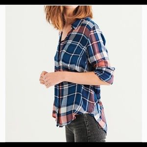 Lucky Brand Bungalow Plaid Button Down, NWT